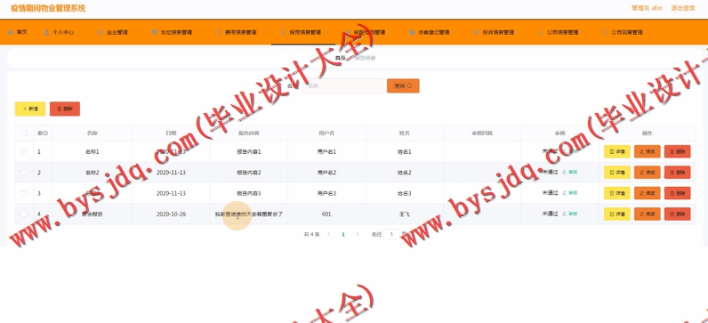 基于Vue的疫情防控物业管理系统的设计与实现