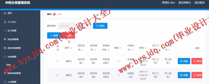 基于Vue的中药分类进销存管理系统的设计与实现