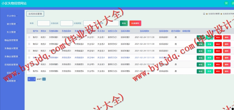 基于SSM的小区失物招领网站的设计与实现