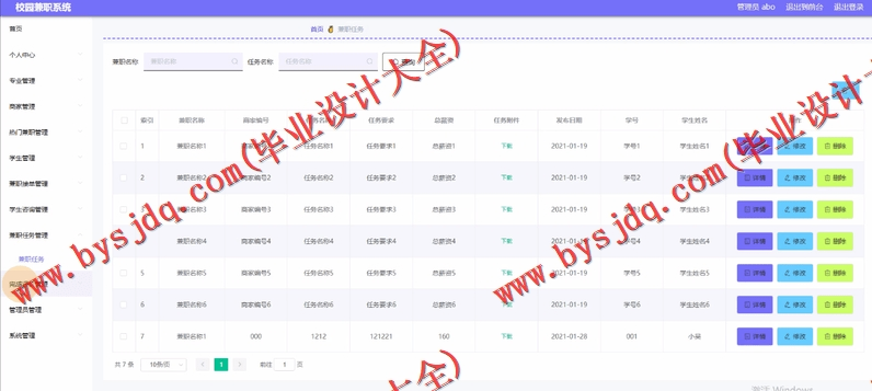 基于Vue的大学生兼职平台的设计与实现