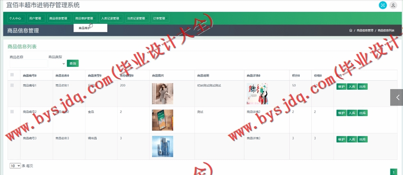 基于SSM的宜佰丰超市进销存管理系统的设计与实现
