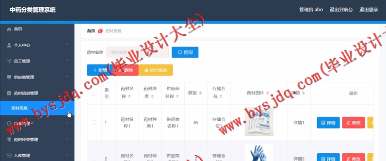 基于Vue的中药分类进销存管理系统的设计与实现