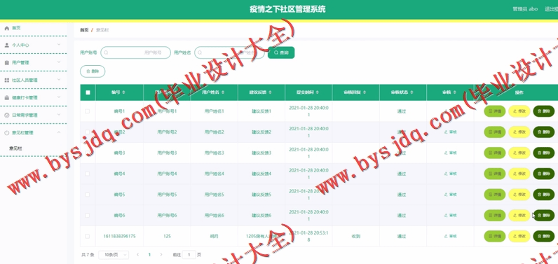 基于Vue的疫情之下社区管理系统的设计与实现