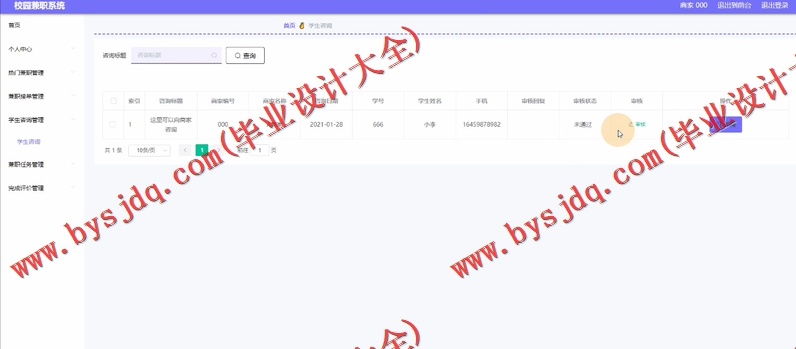 基于Vue的大学生兼职平台的设计与实现