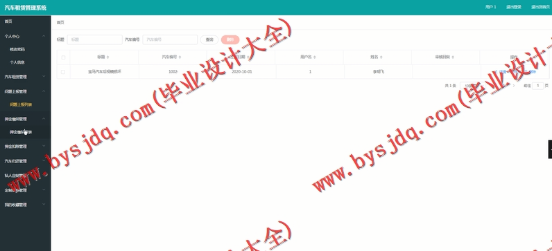 基于Vue的汽车租赁管理系统的设计与实现