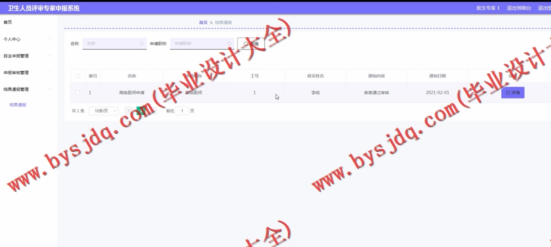 基于Vue的卫生人员评审专家申报系统的设计与实现