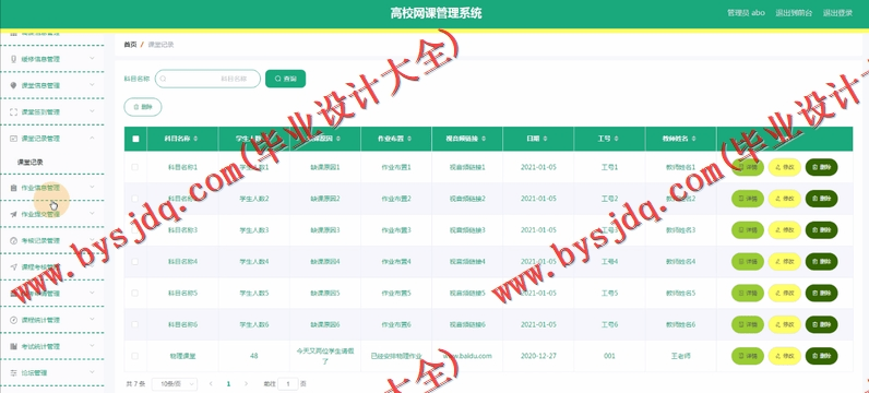 基于Vue的高校网课管理系统的设计与实现