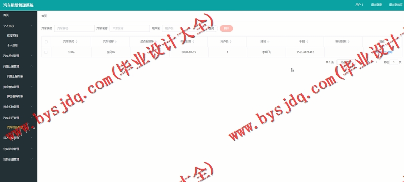 基于Vue的汽车租赁管理系统的设计与实现