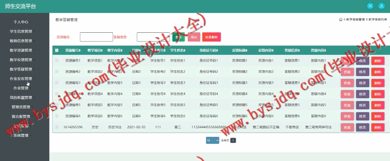 基于SSM的师生交流平台的设计与实现