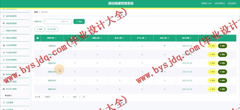 基于Vue的高校网课管理系统的设计与实现