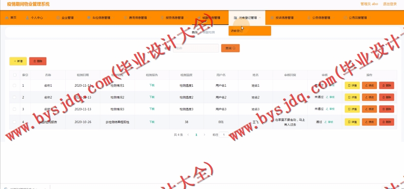 基于Vue的疫情防控物业管理系统的设计与实现