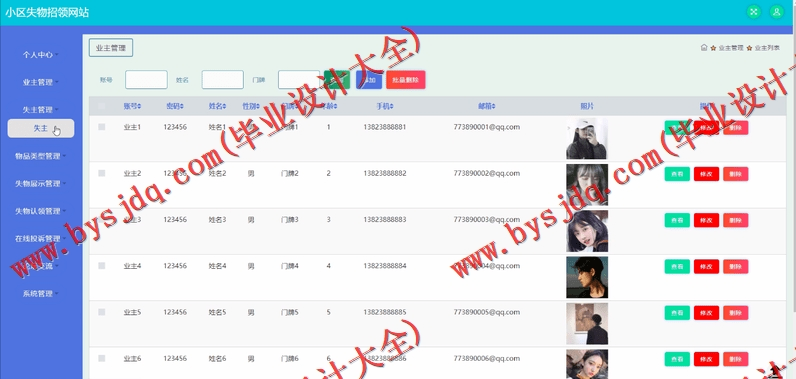 基于SSM的小区失物招领网站的设计与实现