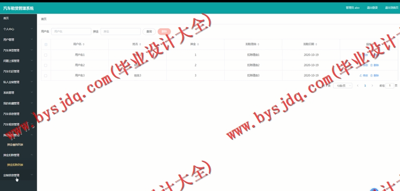 基于Vue的汽车租赁管理系统的设计与实现