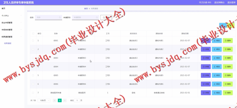 基于Vue的卫生人员评审专家申报系统的设计与实现