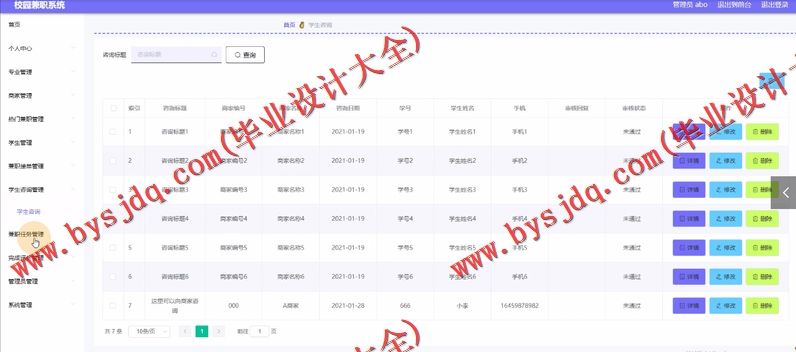 基于Vue的大学生兼职平台的设计与实现