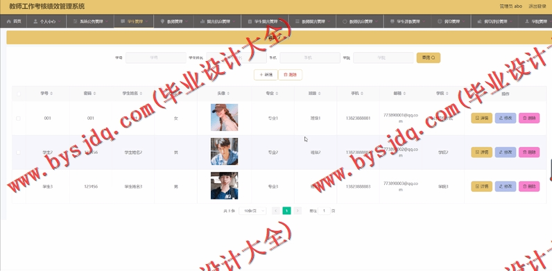 基于Vue的教师工作考核绩效管理系统的设计与实现