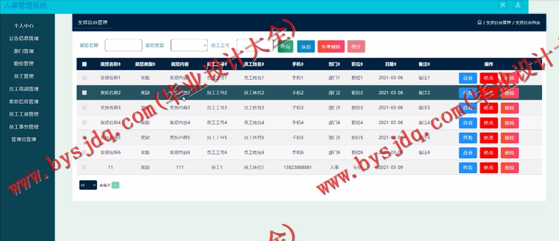 基于SSM的企业人事管理系统的设计与实现