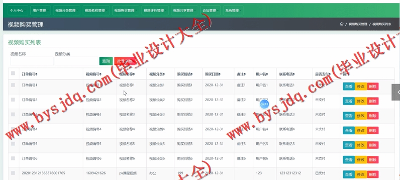 基于SSM的视频教学管理系统的设计与实现