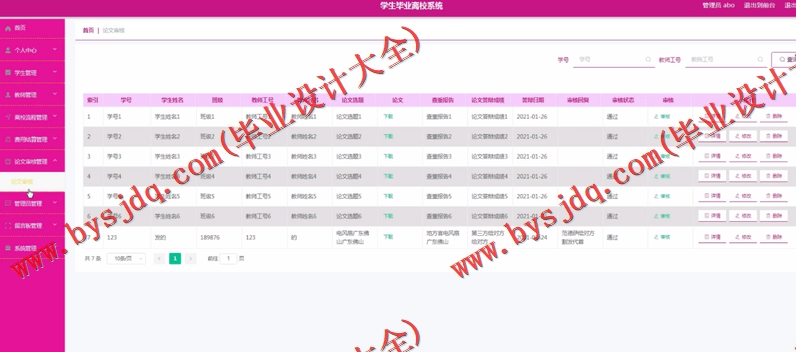 基于SpringBoot+SSM的学生毕业离校系统的设计的设计与实现