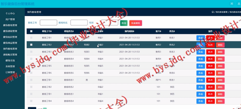 基于SSM的智乐健身管理系统的设计的设计与实现