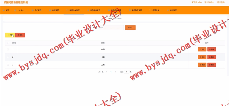 基于SpringBoot+SSM的校园闲置物品租售系统的设计与实现