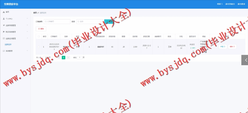 基于Vue的SSM生鲜供应平台的设计与实现