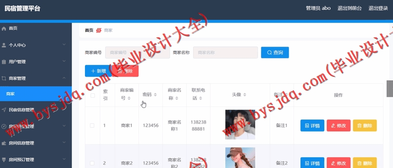 基于SpringBoot+SSM的民宿管理系统的设计与实现