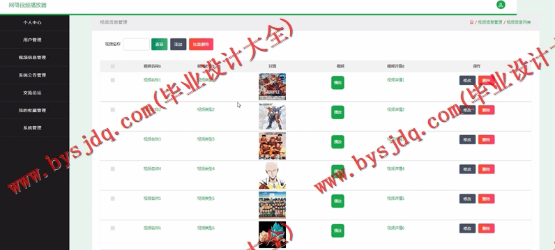 基于SSM的网络视频播放器的设计的设计与实现