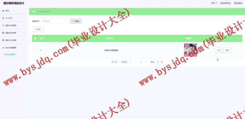 基于Vue的婚纱摄影网的设计的设计与实现