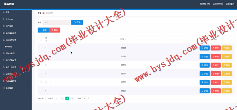 基于SpringBoot+SSM的简历系统的设计的设计与实现