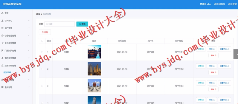 基于Vue的自驾游平台的设计的设计与实现