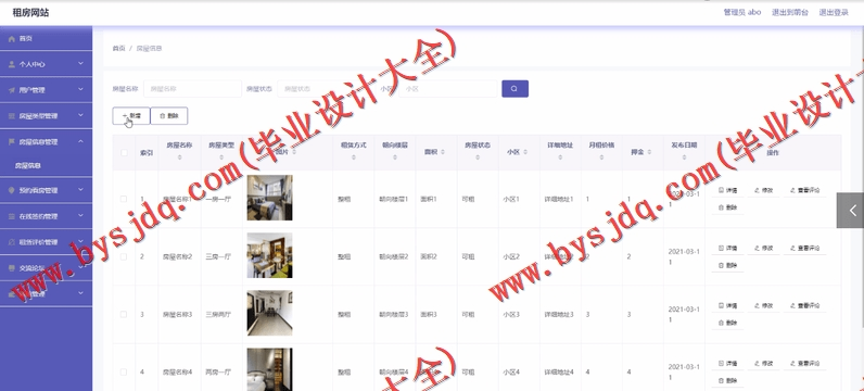 基于SpringBoot+SSM的房屋租赁网站的设计的设计与实现