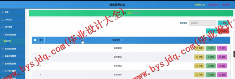 基于SpringBoot+SSM的酒店管理系统的设计与实现