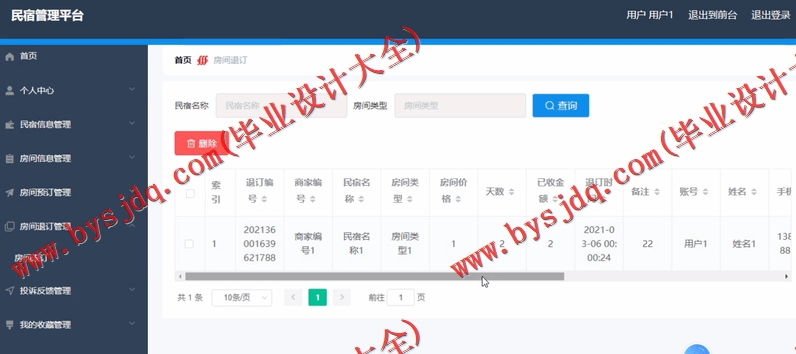 基于SSM的民宿住宿管理系统的设计的设计与实现