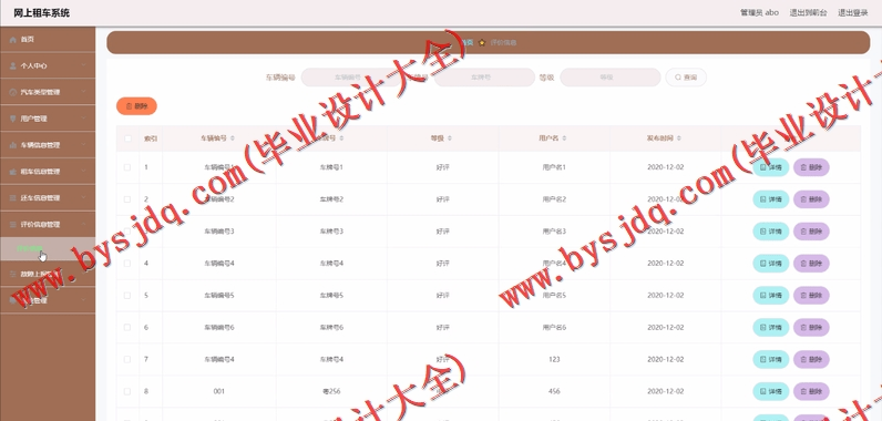 基于Vue的网上租车管理系统的设计与实现