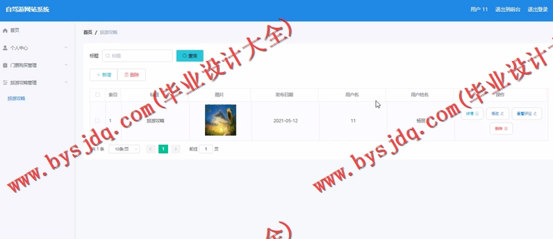 基于Vue的自驾游平台的设计的设计与实现
