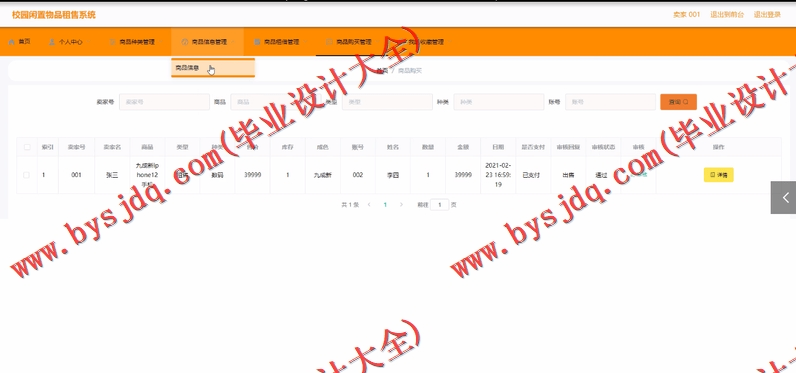 基于SpringBoot+SSM的校园闲置物品租售系统的设计与实现