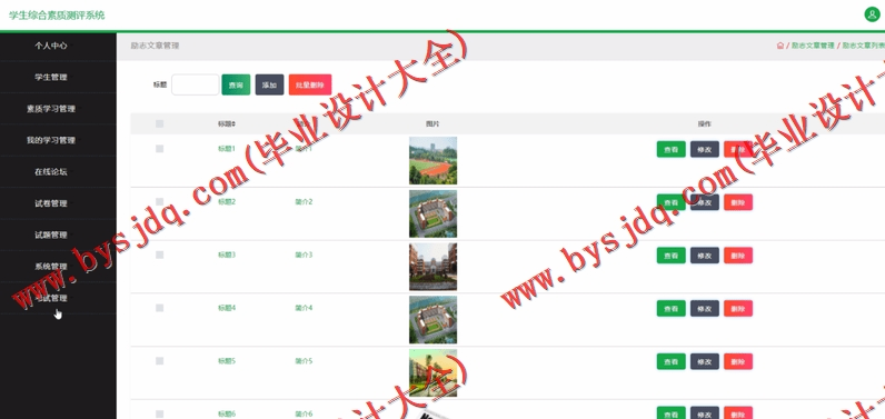基于SSM的学生综合素质测评系统的设计的设计与实现