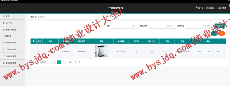 基于SpringBoot+SSM的社区维修系统的设计的设计与实现