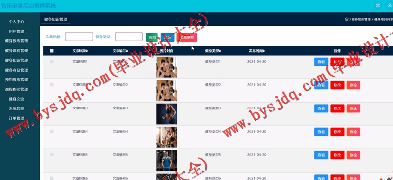 基于SSM的智乐健身管理系统的设计的设计与实现