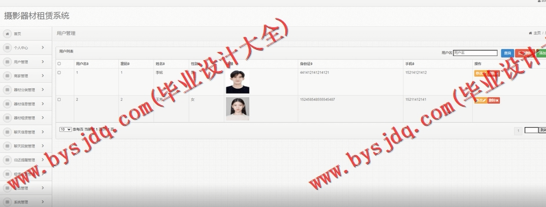 基于SSM的摄影器材租赁系统的设计与实现