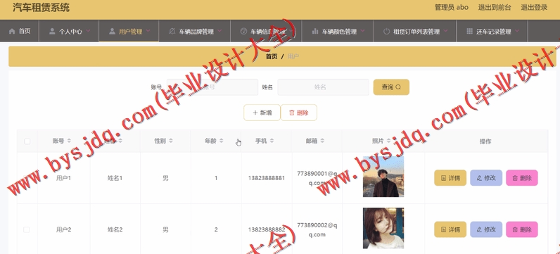 基于SpringBoot+SSM的汽车租赁系统的设计与实现