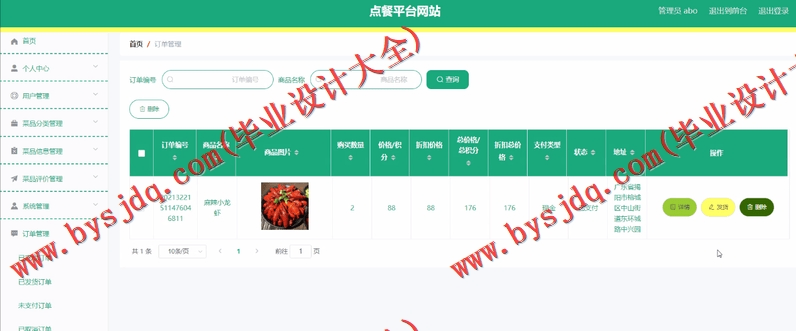 基于SpringBoot+SSM的点餐平台网站的设计的设计与实现