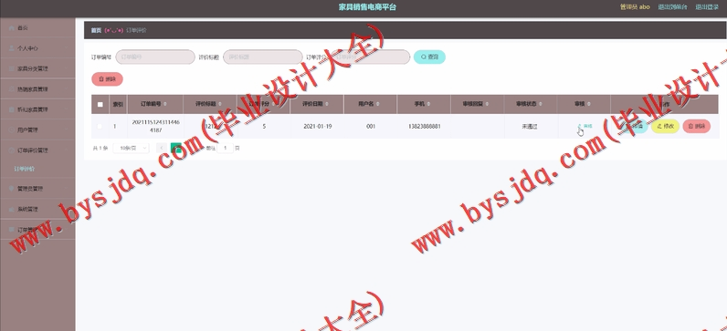 基于SpringBoot+SSM的家具销售电商平台的设计的设计与实现