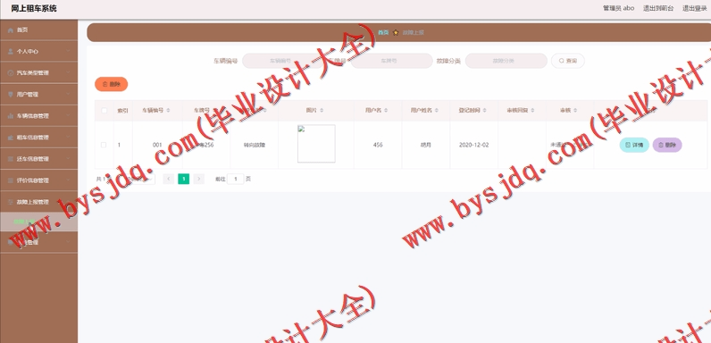 基于Vue的网上租车管理系统的设计与实现