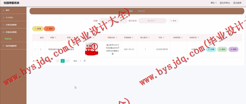 基于SpringBoot+SSM的校园博客系统的设计与实现
