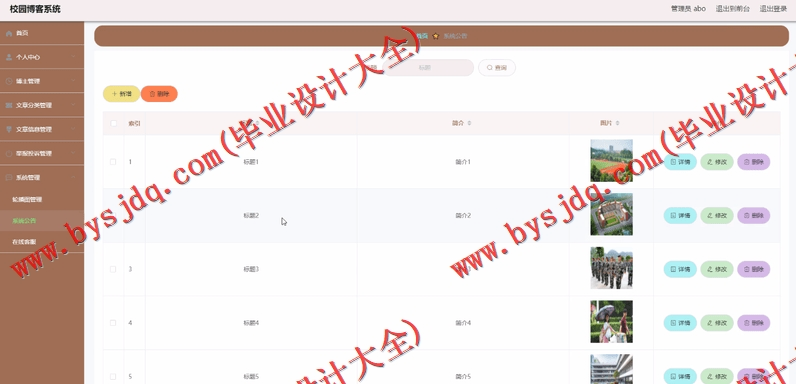 基于SpringBoot+SSM的校园博客系统的设计与实现