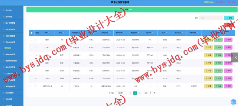 基于Vue的疫情社区管理系统的设计的设计与实现