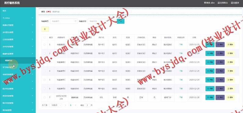 基于SpringBoot+SSM的医疗服务系统的设计与实现