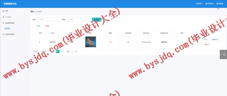 基于Vue的SSM生鲜供应平台的设计与实现